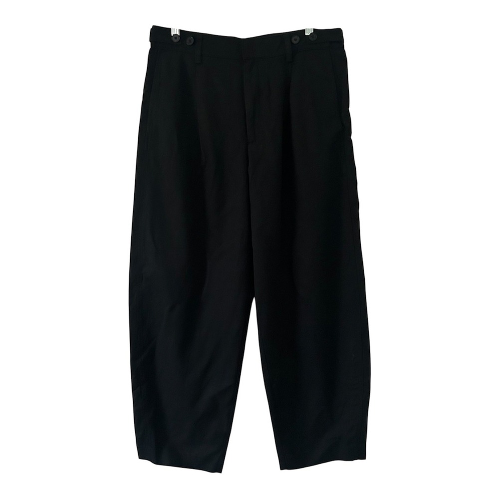 Madewell Women's True Black Barrel Leg Drapey Twill Career Dress Pants 10 New - Picture 2 of 9